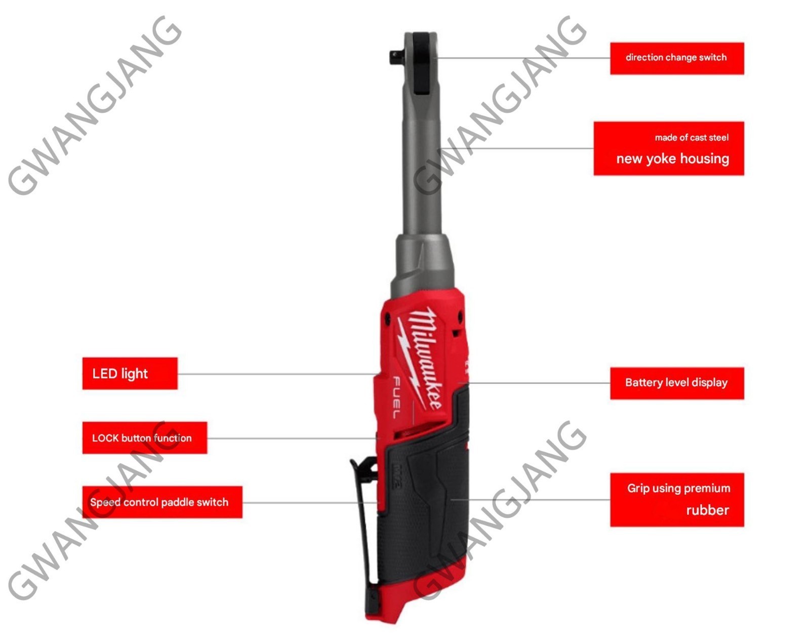 Milwaukee M12 FHIR38LR 12V High Speed Long Reach Ratchet Bare Tool Body Only Pro