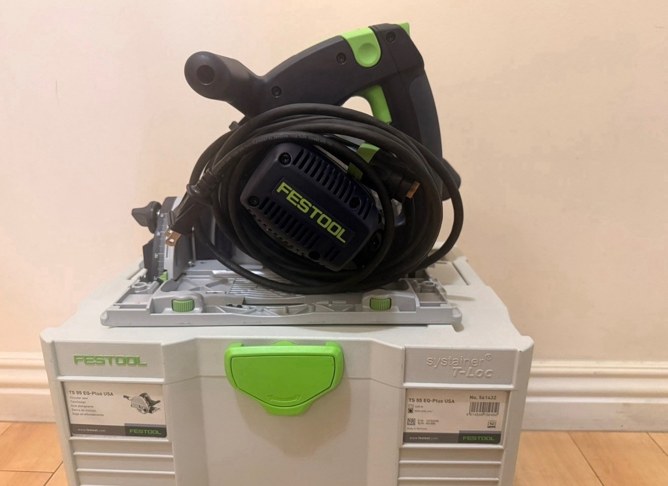 Festool TS 55 EQ Corded Plunge Cut Circular Saw Black/Green/Gray