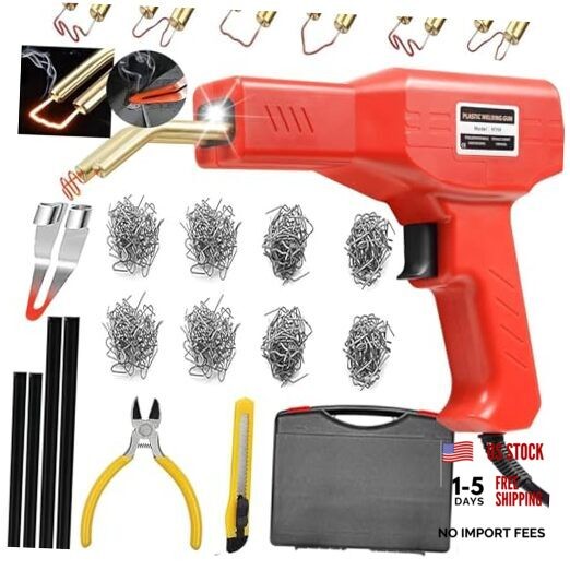 Plastic Welder,2 in 1 Plastic Welding Repair Kit with 1000pcs Hot 150w Red