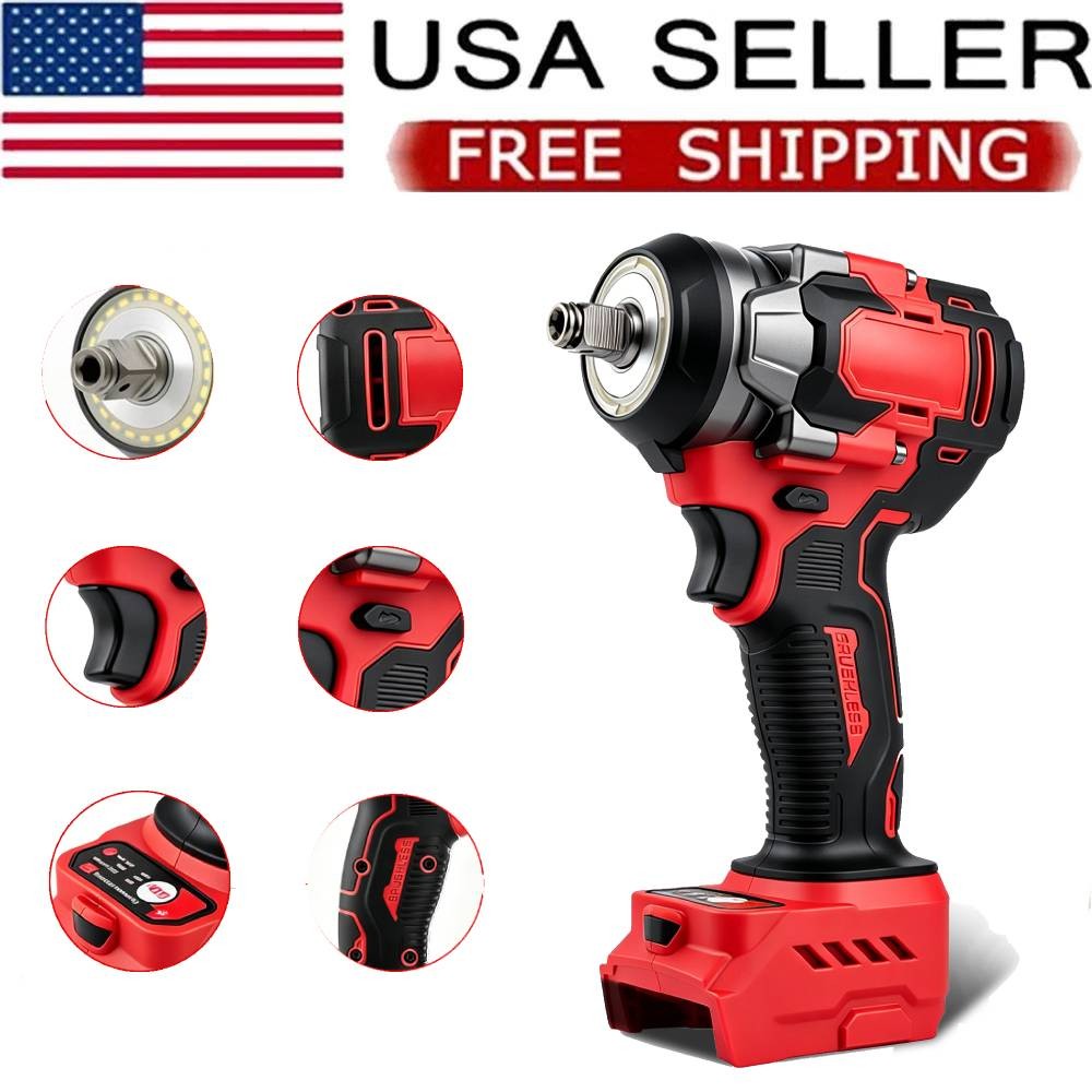 20V Cordless Electric 600NM 1/2&Prime; IMPACT WRENCH Brushless Bare Tool No Battery