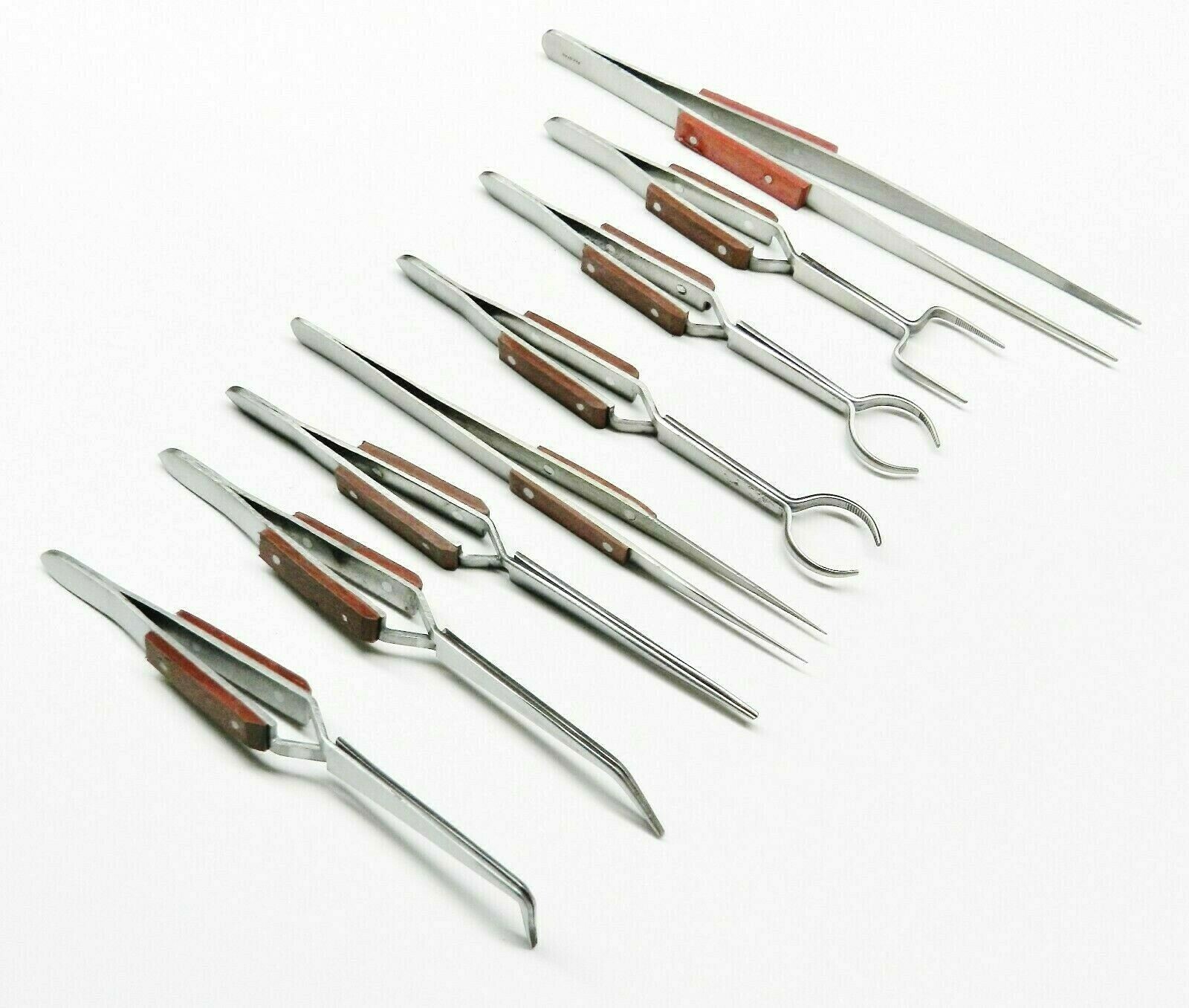 Fiber Grip Tweezers Cross Locking Soldering Tweezer Cross Lock Set of 8 Shapes