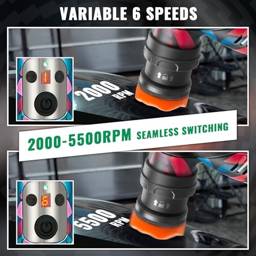 S5 Cordless Mini Car Polisher Buffer Sander – Dual Action Rotary – Multicolor