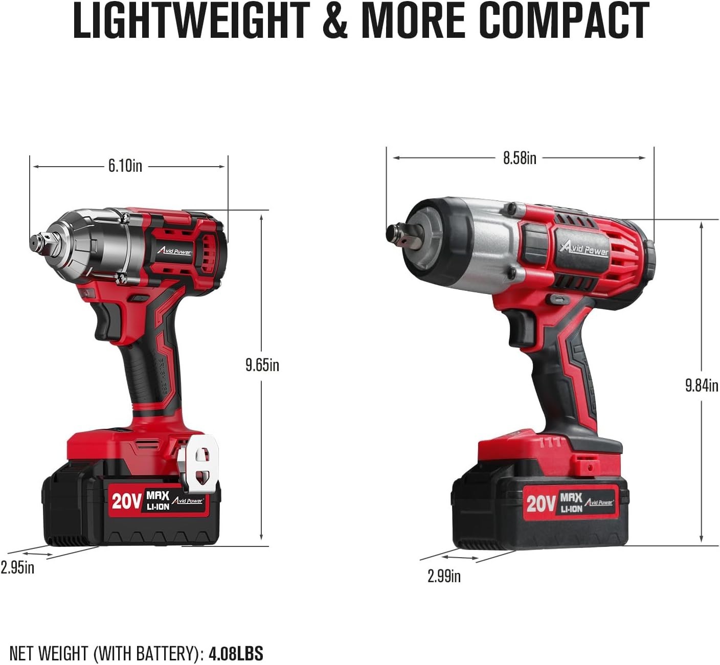 Cordless Impact Gun | Max Torque 370ft-lbs | 3.0Ah Battery