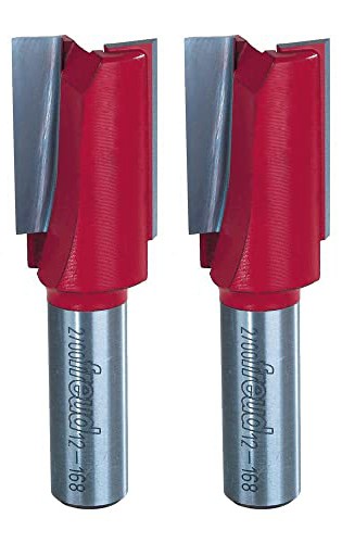 Freud 7/8&Prime; dia X 1-1/4&Prime; Double Flute Straight Bit 1/2&Prime; Shank 2-Pack, 12-168-2PK