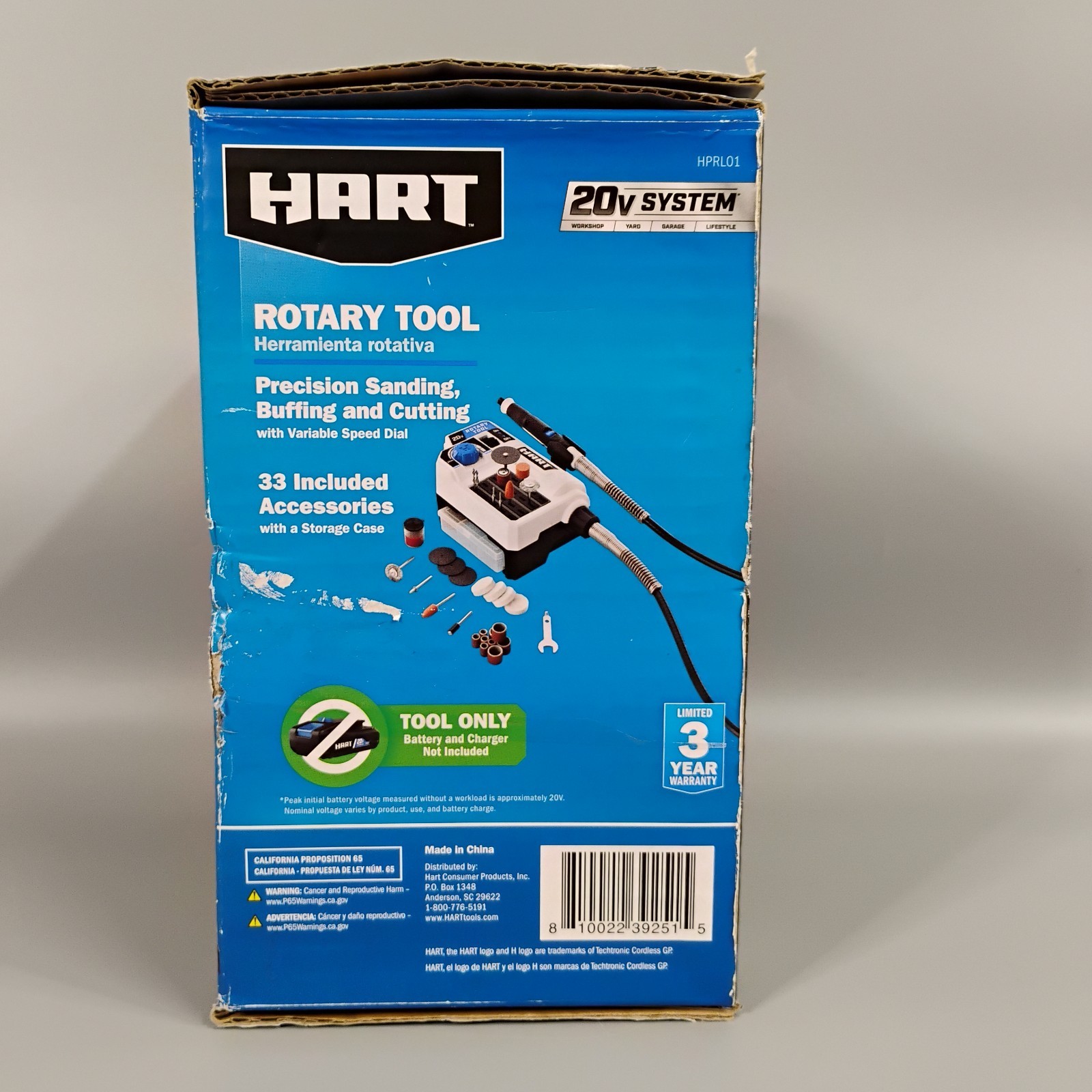 HART HPRL01 20V Cordless Rotary Tool Precision Cutting Buffing Bare Tool NEW