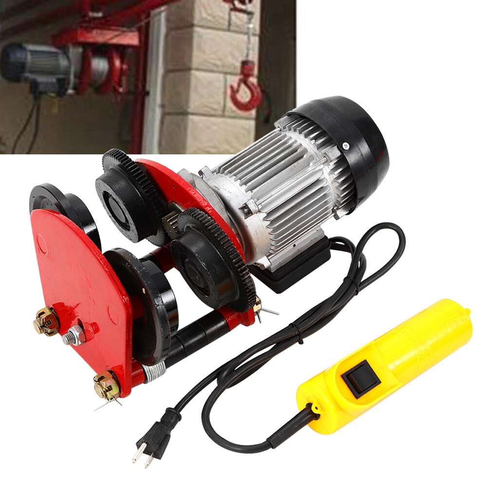 500W Electric Overhead Motor Winch Hoist 2200lbs Lift Garage Crane 1400r/Min