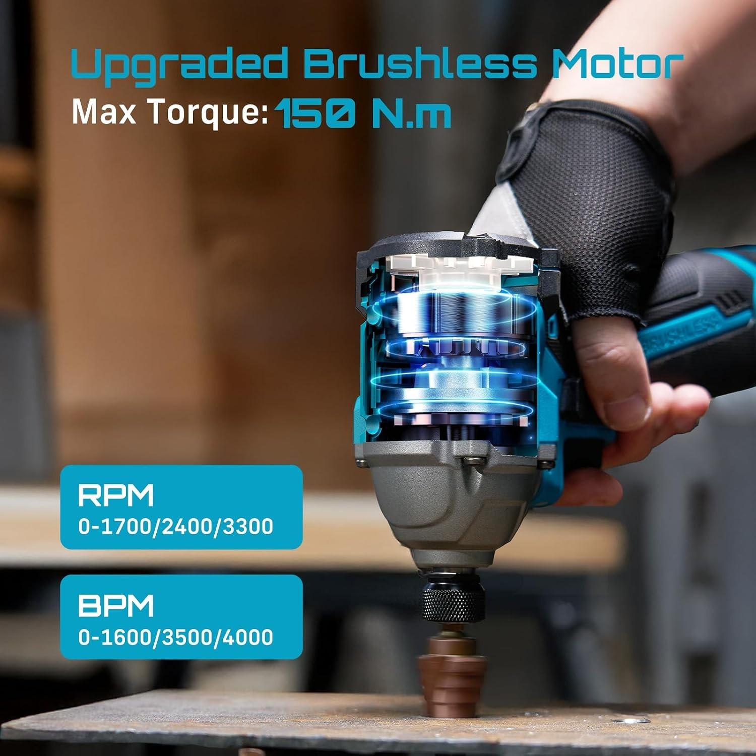 Powerful 16.8V Cordless Impact Driver, 2 Batteries Included
