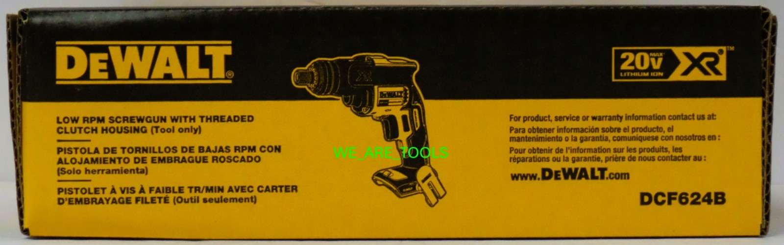 DEWALT DCF624B 20V XR Brushless Low RPM Screwgun with Threaded Clutch Housing