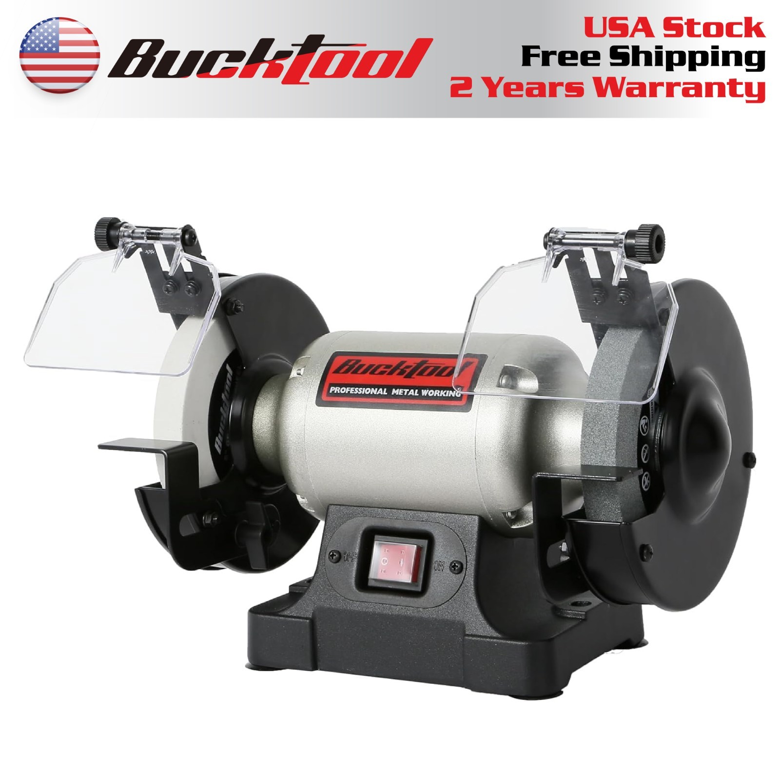 BUCKTOOL 6-Inch low-Speed Bench Grinder Power Tools, Wobble-free Wheel Grinder
