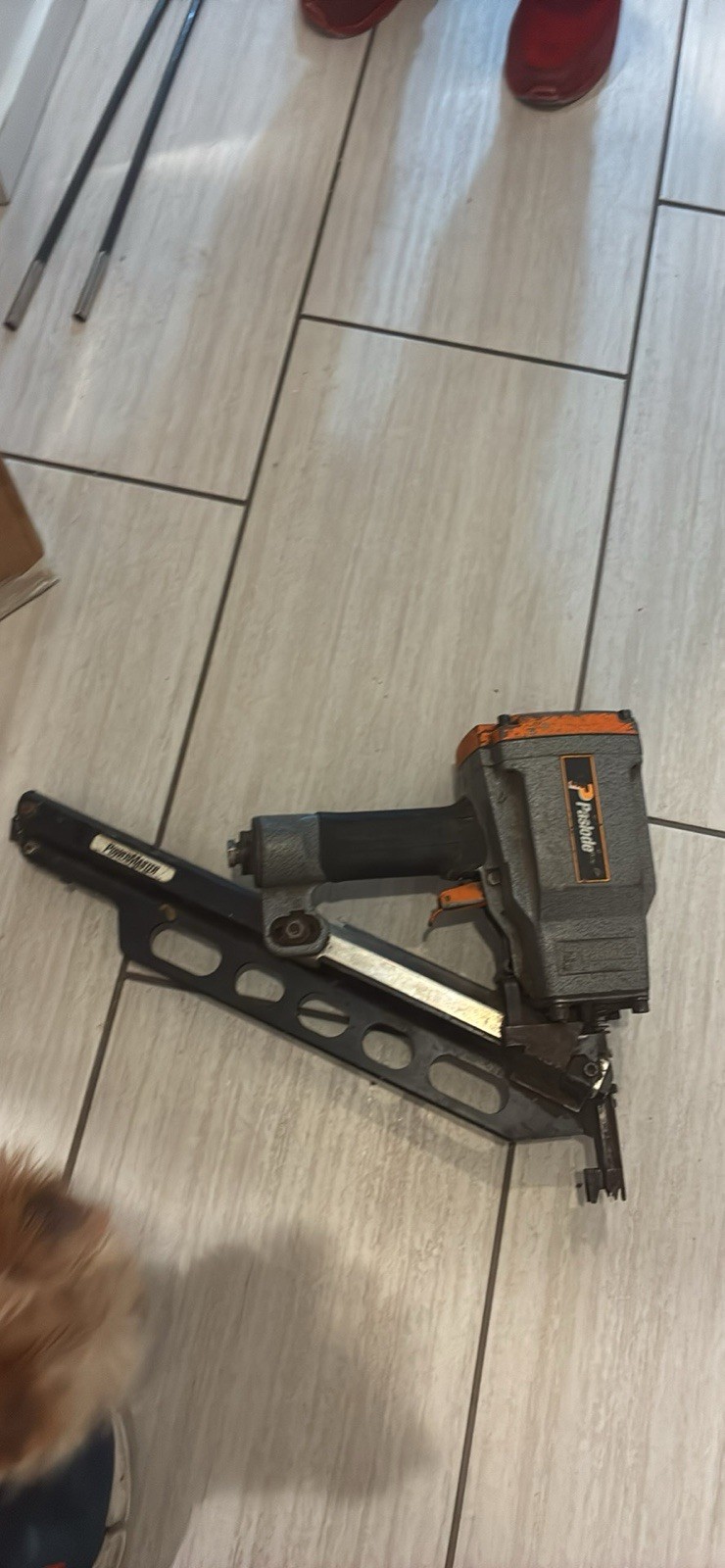 Paslode Nail Gun Gray Orange Black