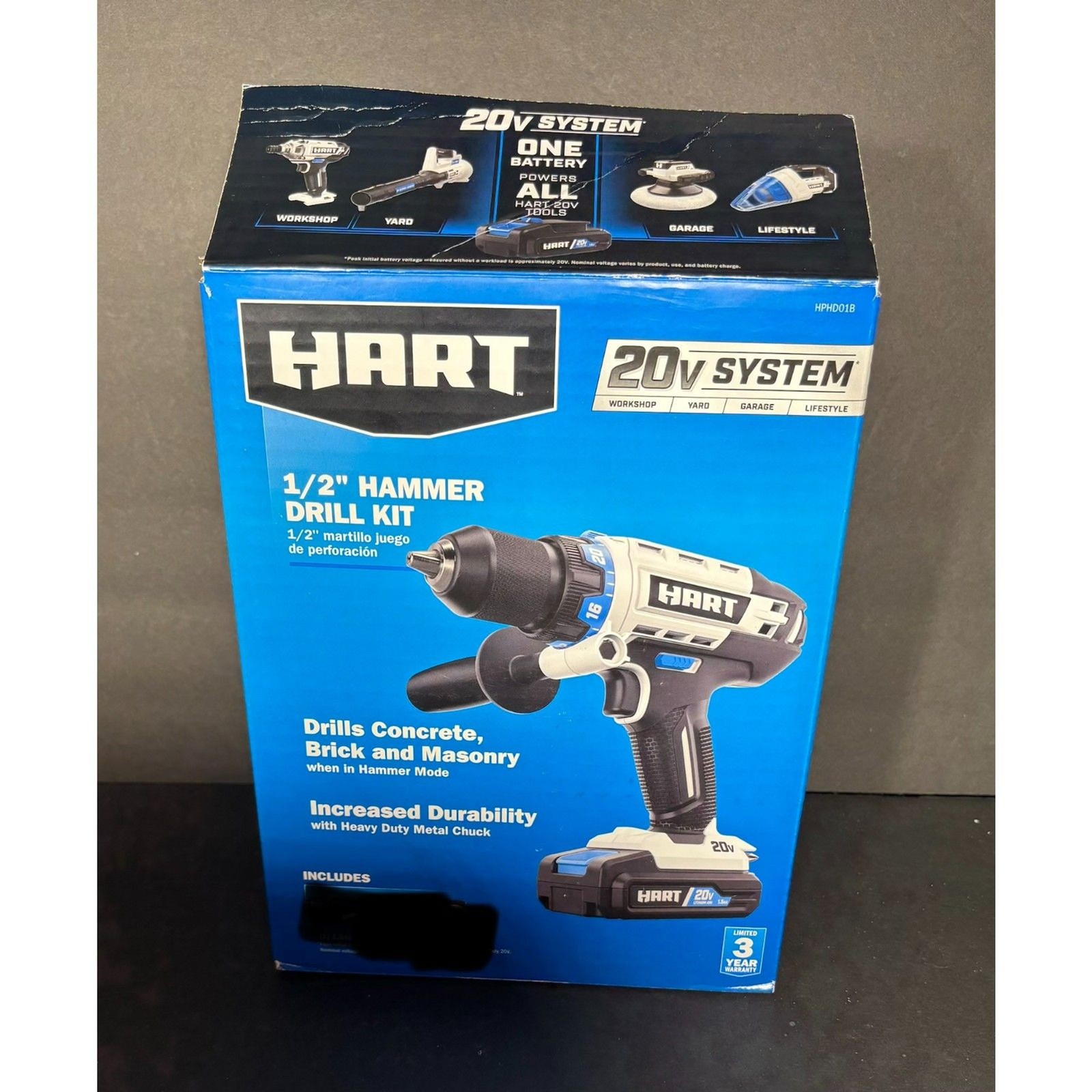 HART HPHD01B 20V 1/2&Prime; Hammer Drill Kit Tool Only Open Box No Battery Charger