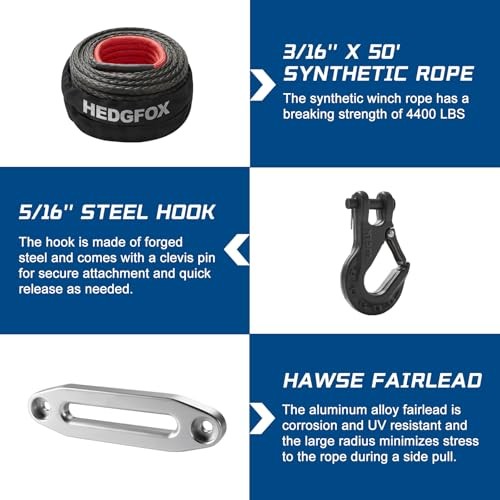 3500lb Electric Power Winch Kit Synthetic Rope Waterproof IP65 with Wireless