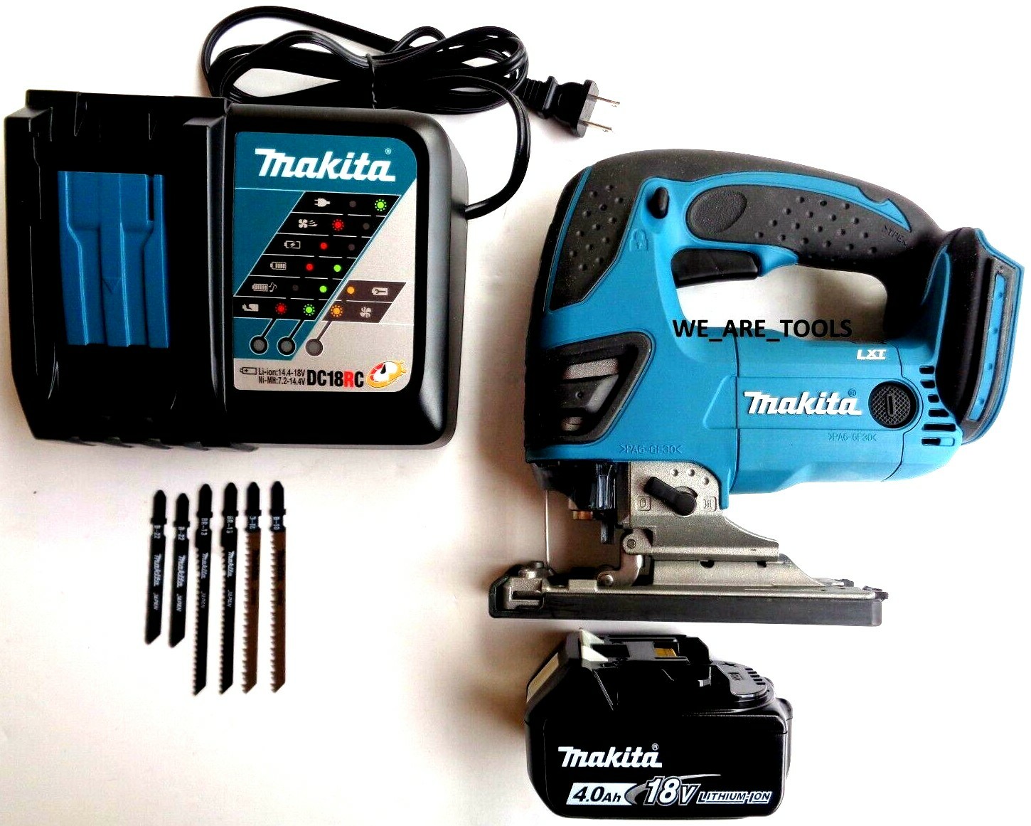 Makita XVJ03Z 18V Cordless Battery Jigsaw, 1) BL1840B Battery, Charger, Blades