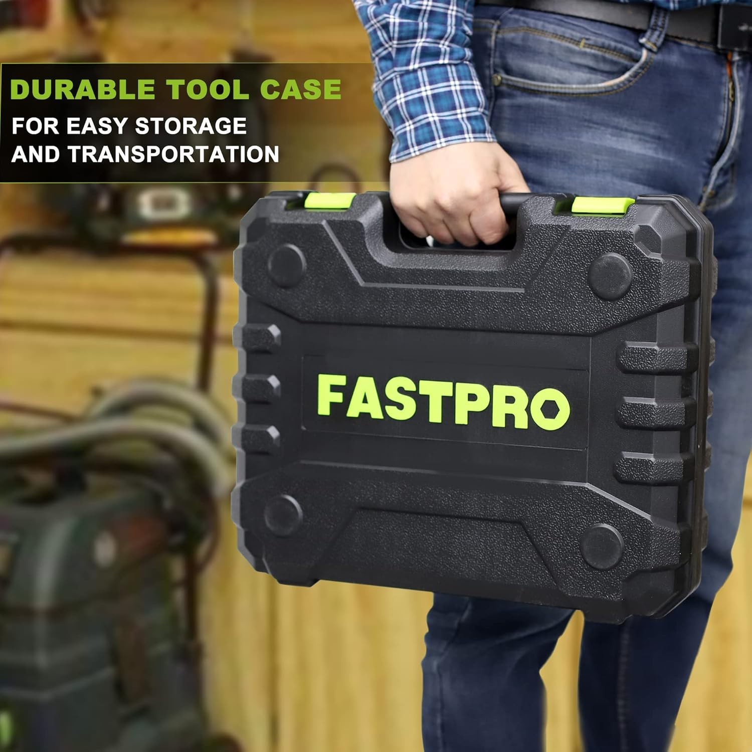 Versatile 20V Cordless Drill Driver with 177 Tools in Storage Case – Green