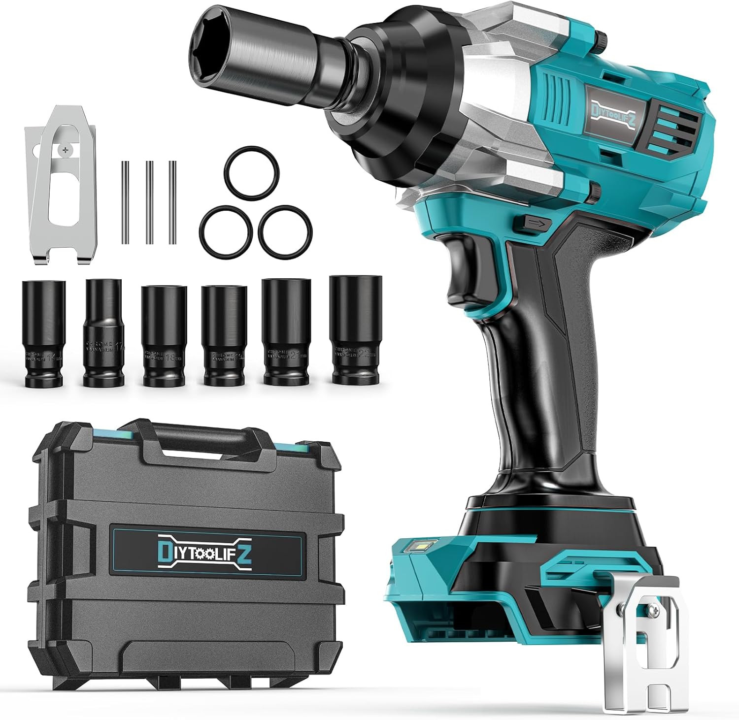 Cordless Impact Wrench 1/2 Inch for Makita 18V Battery, 900FT-LBS (1200N.M) Brus