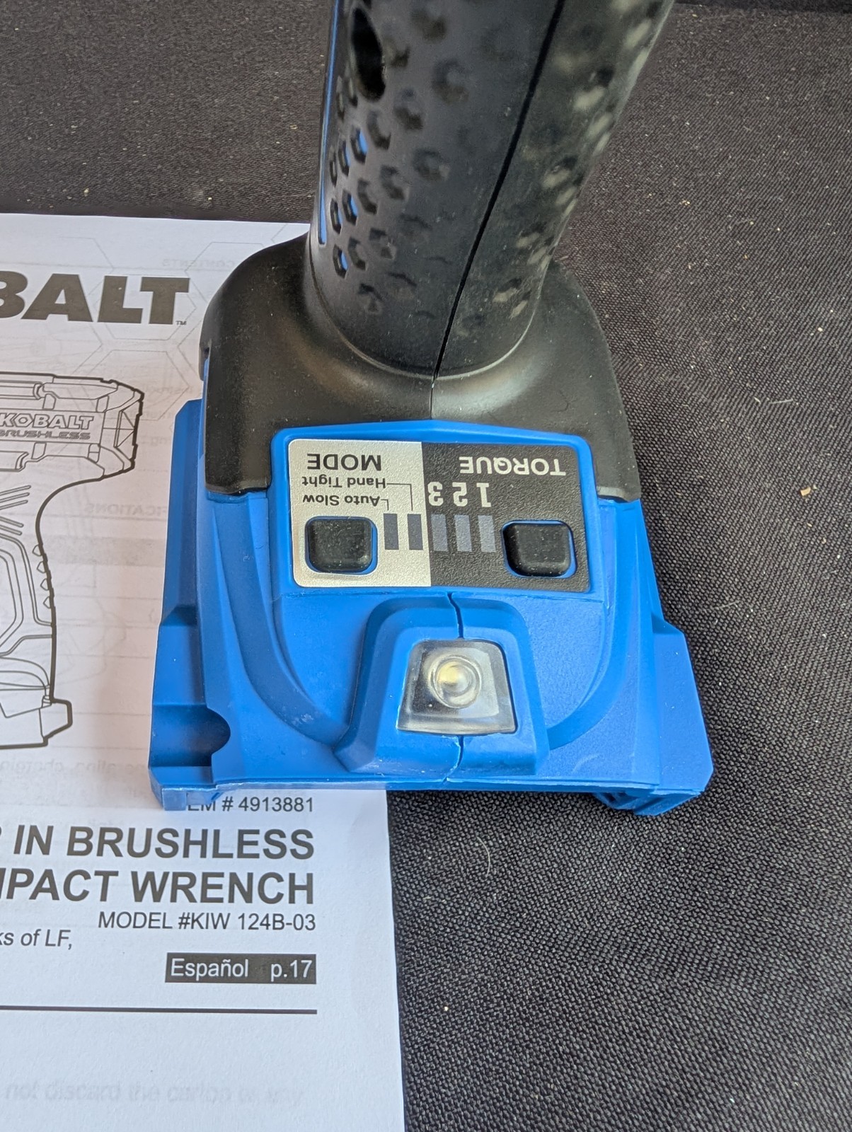 NEW OB Kobalt KIW 124B-03 24v Max 1/2-in Drive Brushless Impact Wrench FAST SHIP
