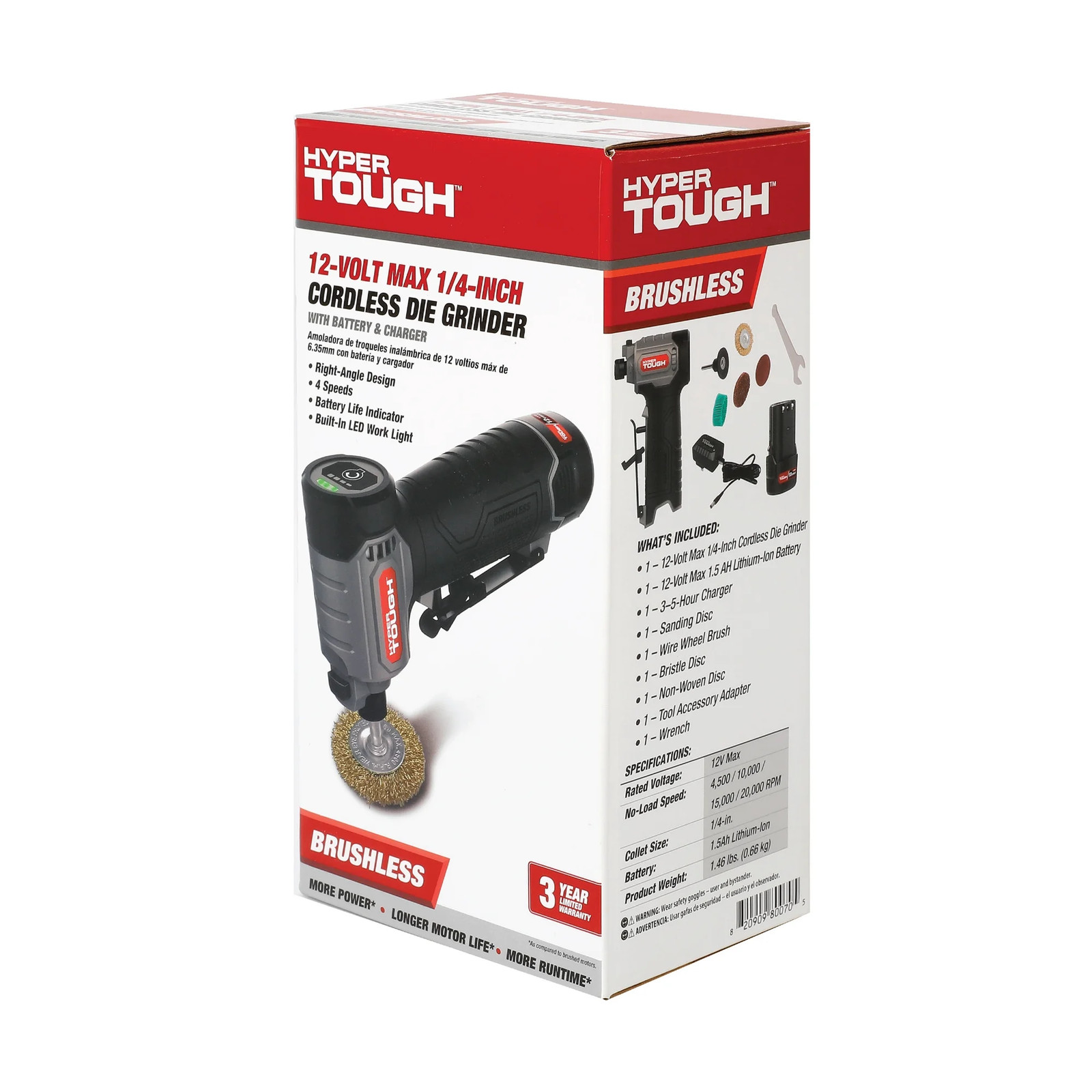 12V Max Brushless 1/4-Inch Cordless Die Grinder with 1.5AH Lithium-
