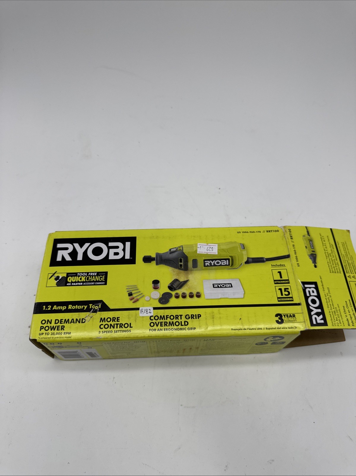 Ryobi RRT100 35000 RPM Rotary Tool Kit – Yellow R182