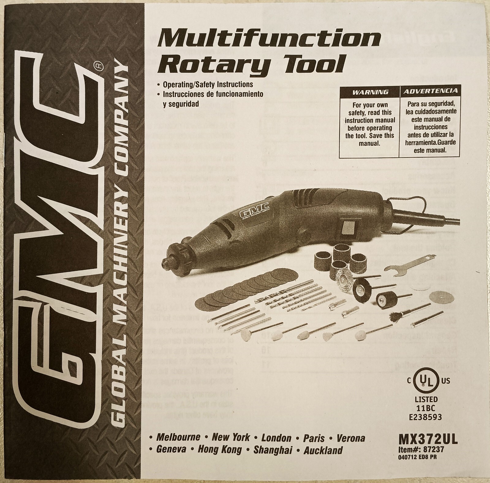 GMC Multifunction Variable Speed Rotary Tool – Includes case and accessories