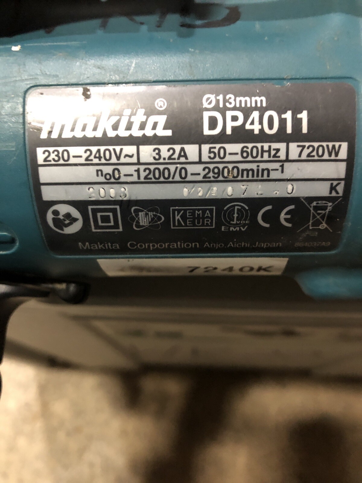 Makita DP4011 Power Drill with 2 Speeds tool , 720 W used Hand Tool