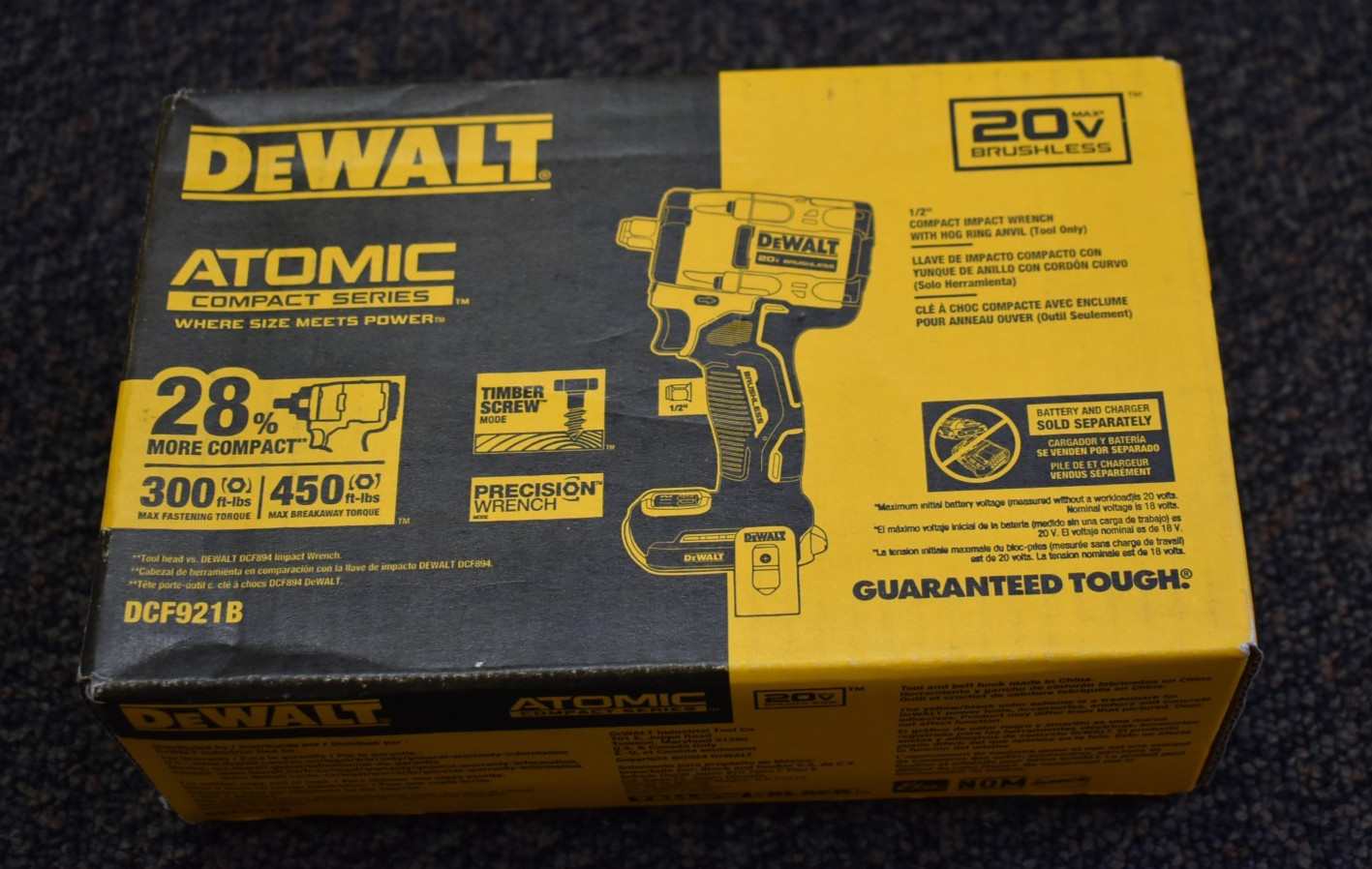 Dewalt DCF921B 20V 1/2&Prime; Impact Wrench Cordless Brushless 20 Volt Atomic Hog Ring