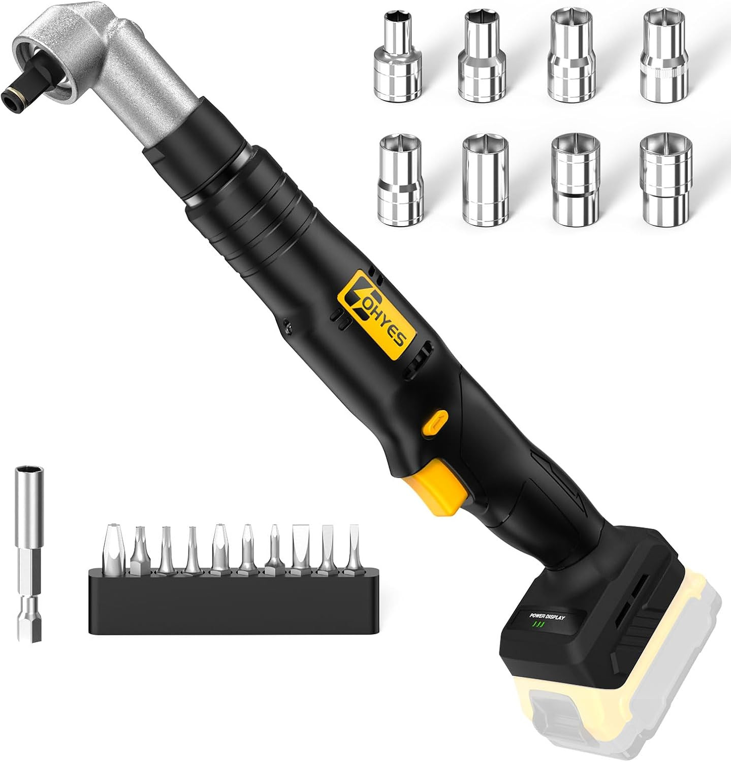 Cordless Right Angle 1/2 » Impact Wrench + 1/4 »Driver Fit for Dewalt 20V Max Ba