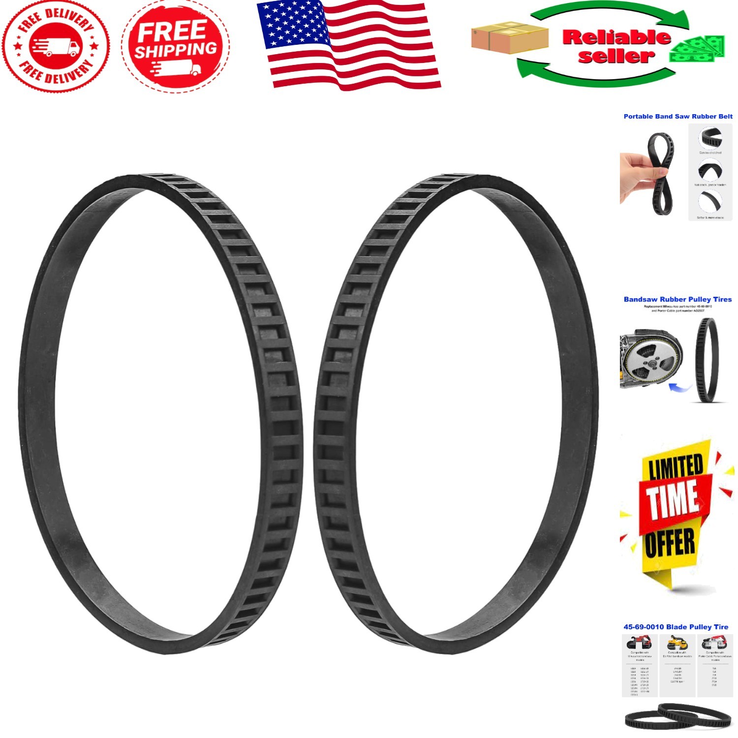 Rubber Bandsaw Pulley Tires for Milwaukee and DeWalt – Quality Assurance