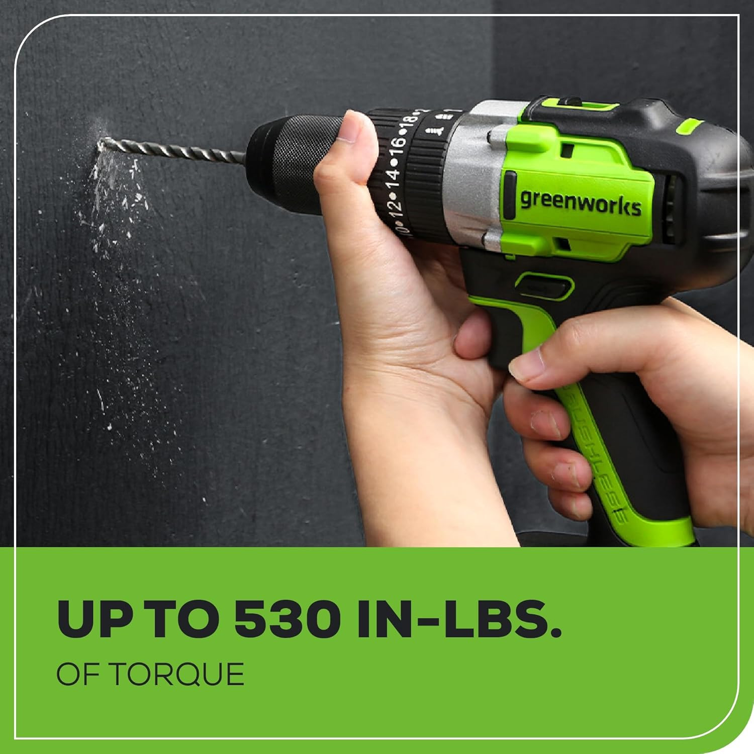 24V Brushless 1/2&Prime; Hammer Drill (530 In-Lbs.) 2.0Ah Battery and Charger Included