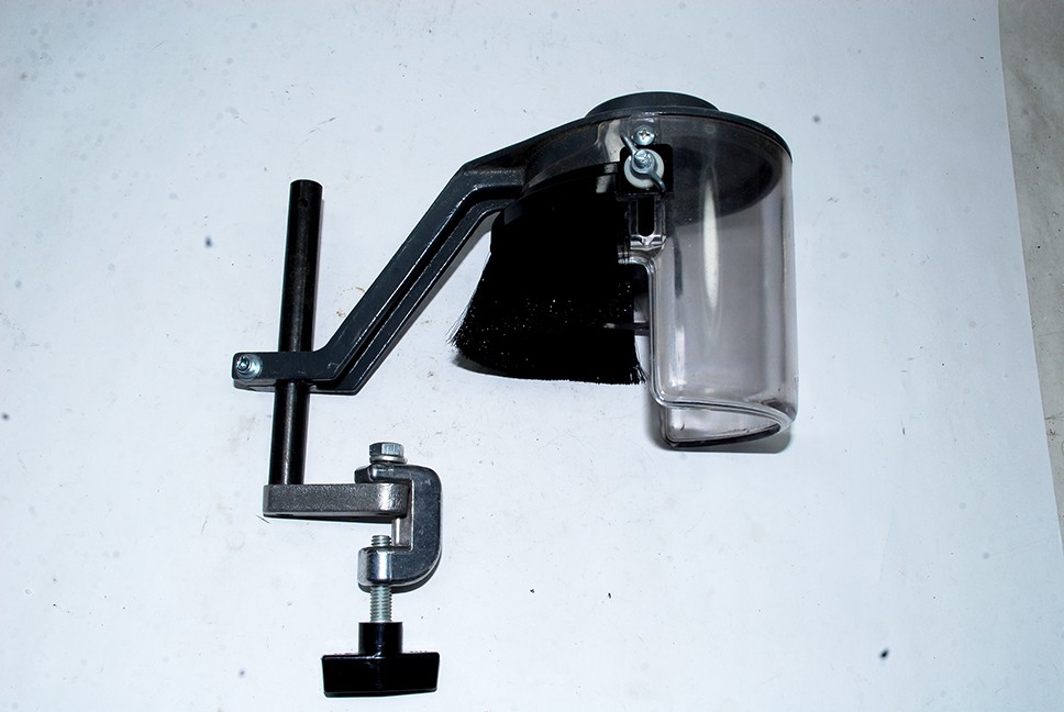 ShopSmith Mark V 500 Router Shaper Table Mounted Shield with 500 table clamp