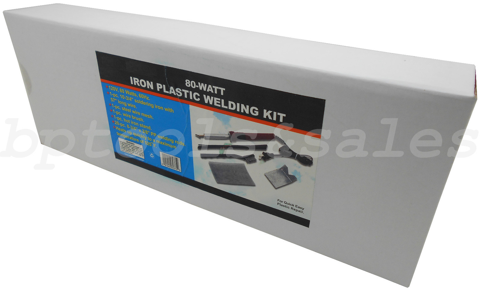 80 Watt Iron Plastic Welding Kit TPO TEO PP Rod Mesh Auto Welder + 1 Extra Tip