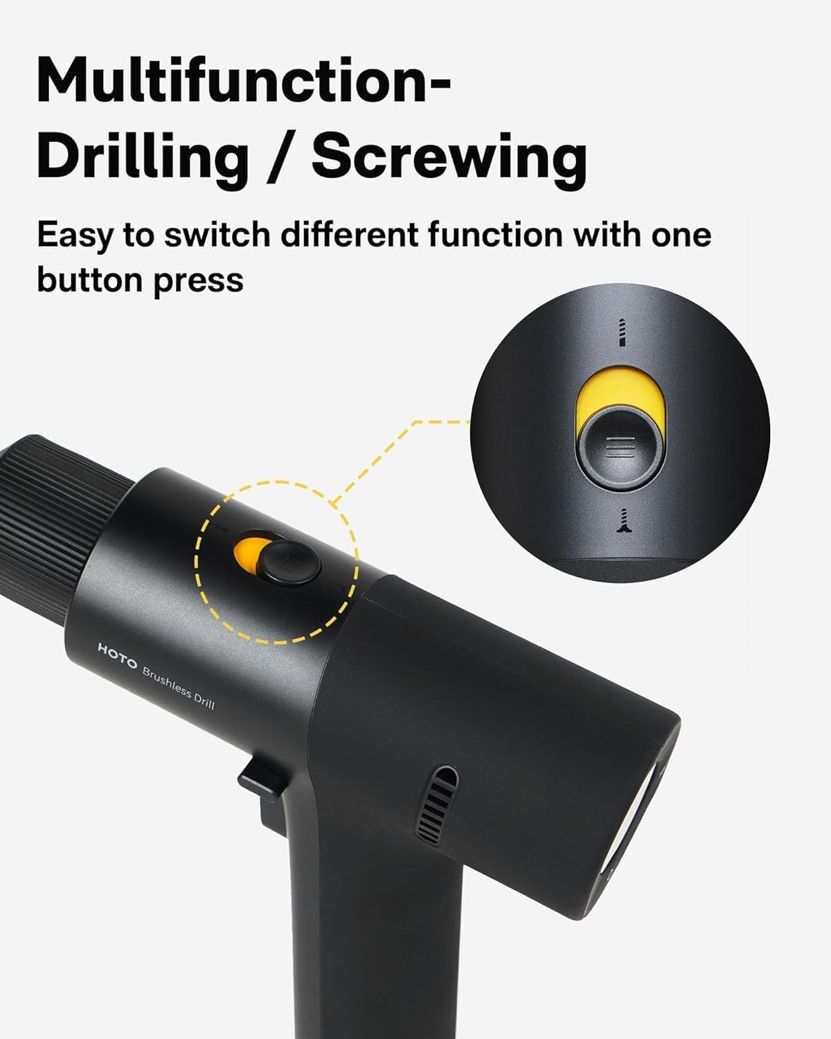12V Cordless Brushless Drill, LED Display, 30 Gears, 3/8 Inch Chuck | 266 In-Lbs
