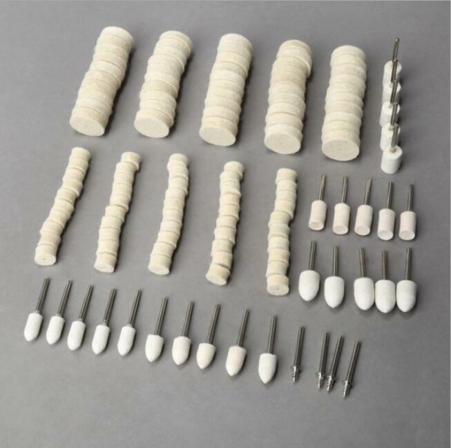 129PCS Wool Felt Polishing Buffing Pads Wheel Kit Set Plastic Dremel Rotary Tool