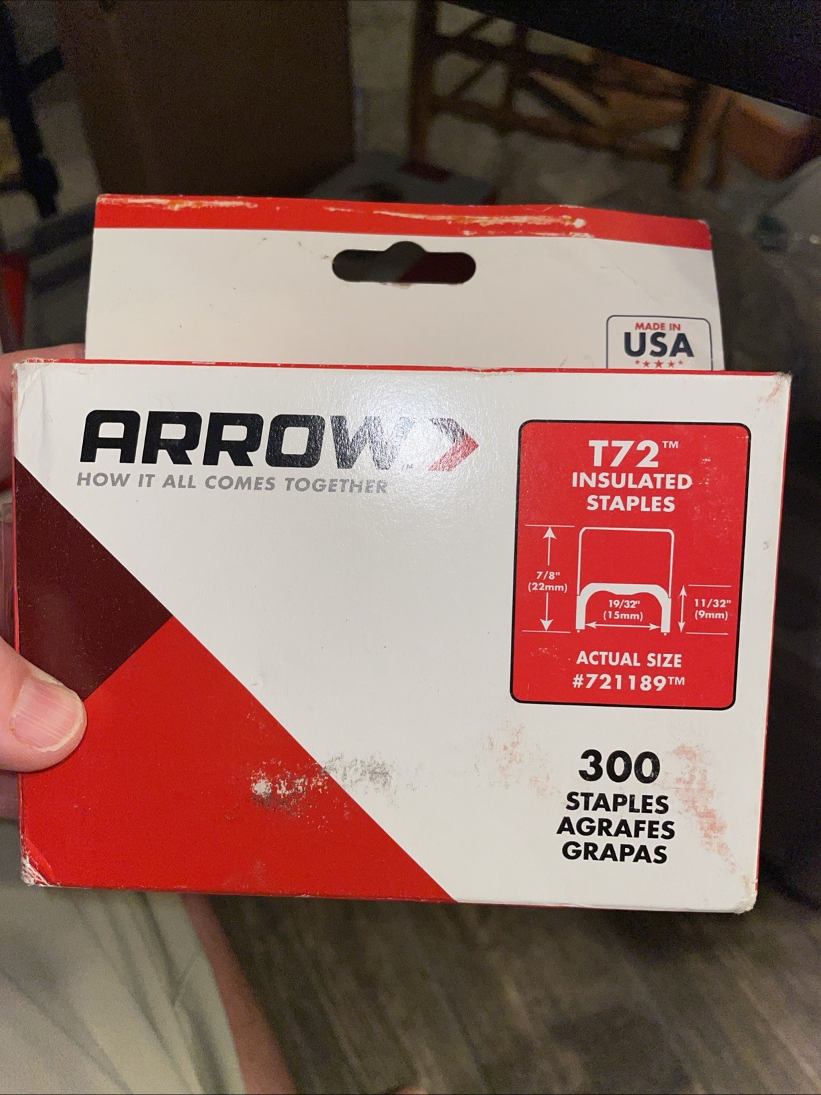 Arrow Item #721189 Genuine T72 Insulated Staples 300 count box