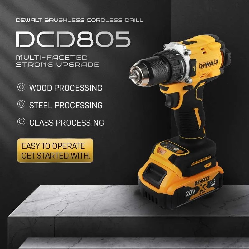 New Dewalt DCD805B 20V Max XR 1/2&Prime; 2 Speed Brushless Hammer Drill Driver Li-ion