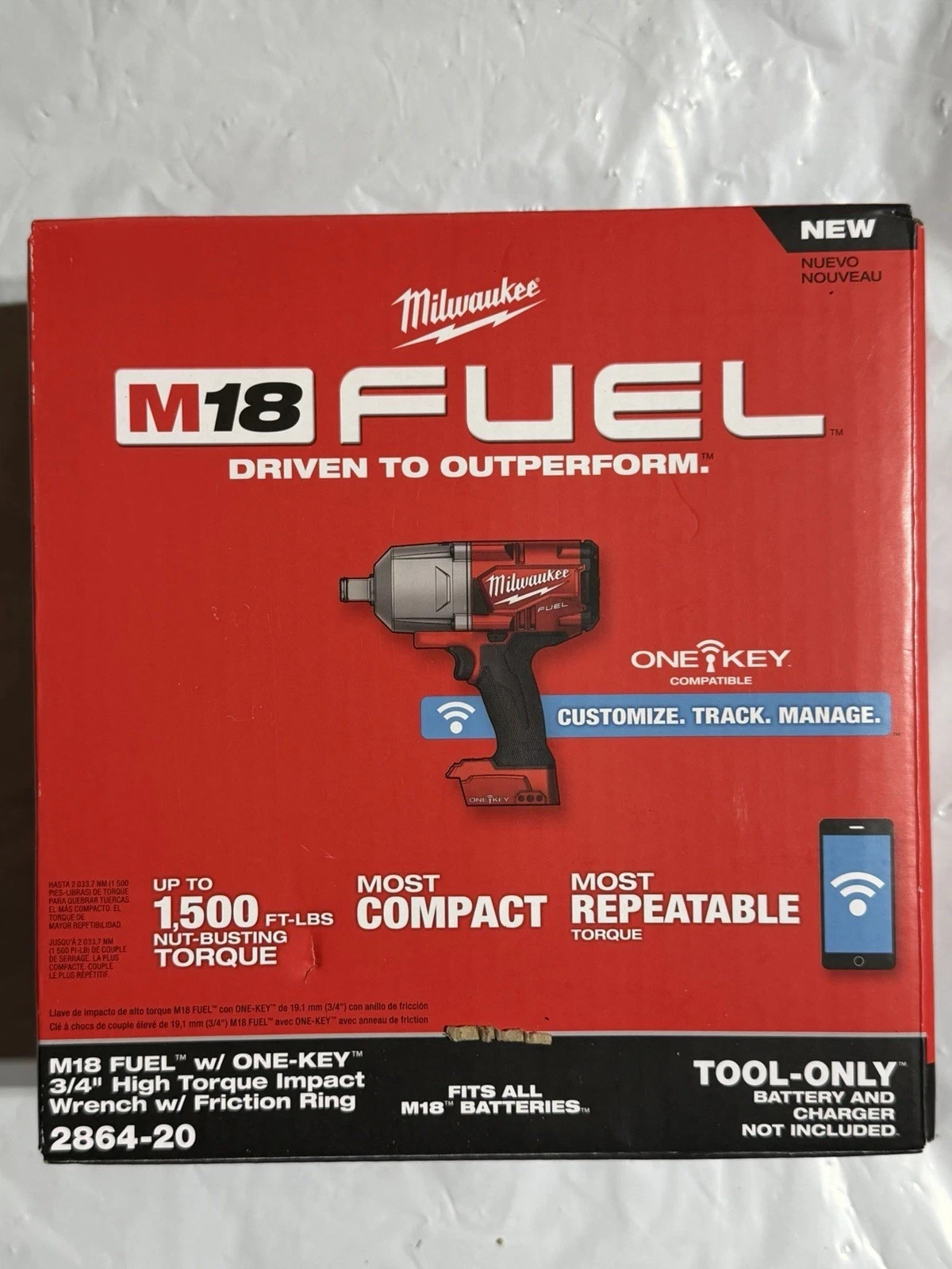 Milwaukee 2864-20 M18 FUEL 3/4&Prime; Impact Wrench – 1500 ft-lbs, One-Key, Bare