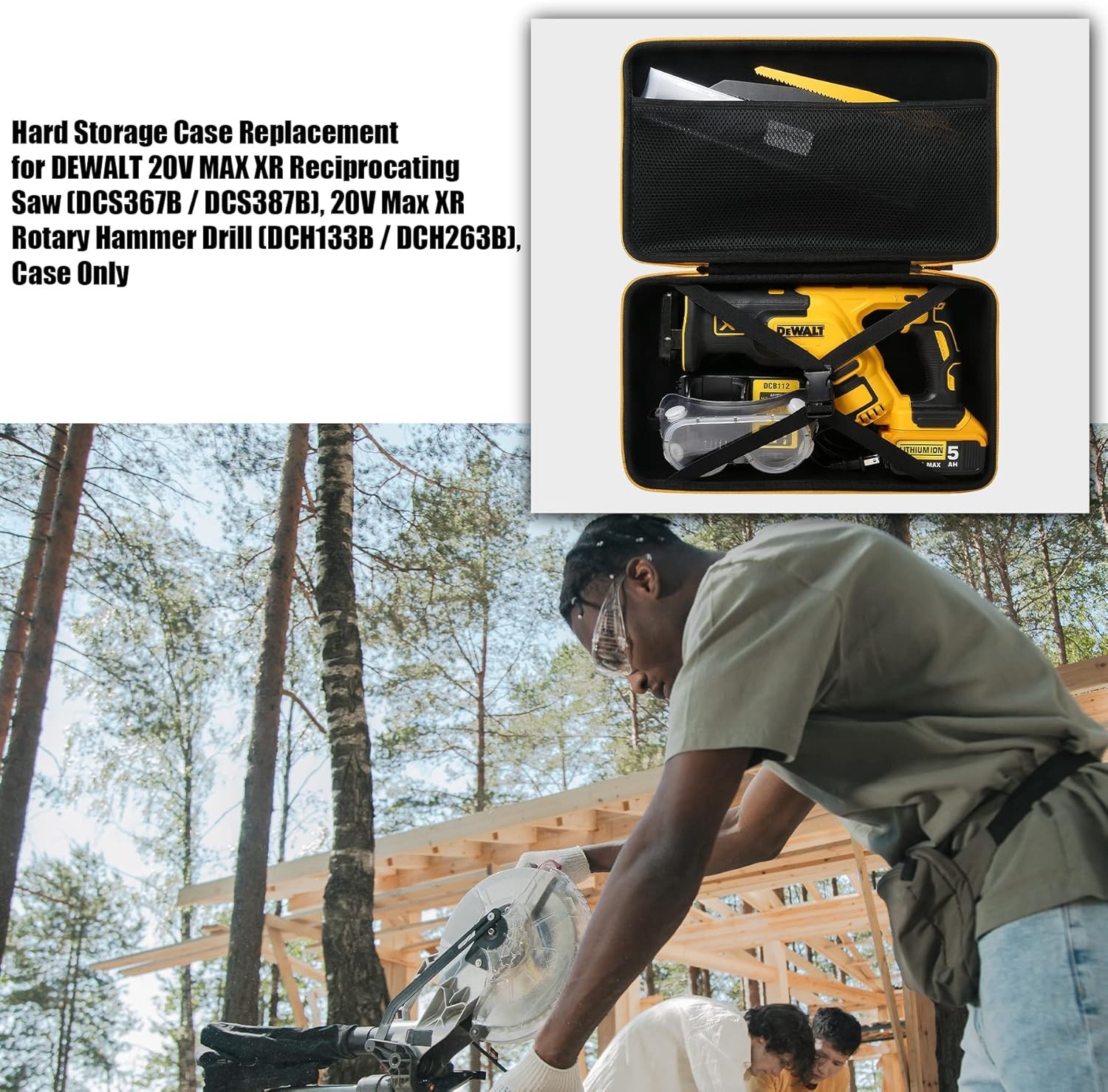 Case for DEWALT 20V MAX XR Reciprocating Saw DCS367B Rotary Hammer Drill DCH133B