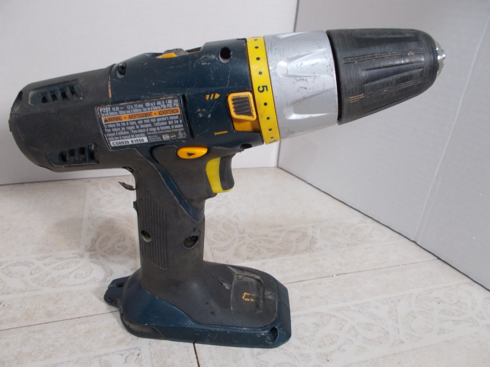 Ryobi P201 1/2&Prime; Drive Cordless Drill 18V Bare Tool Only Working