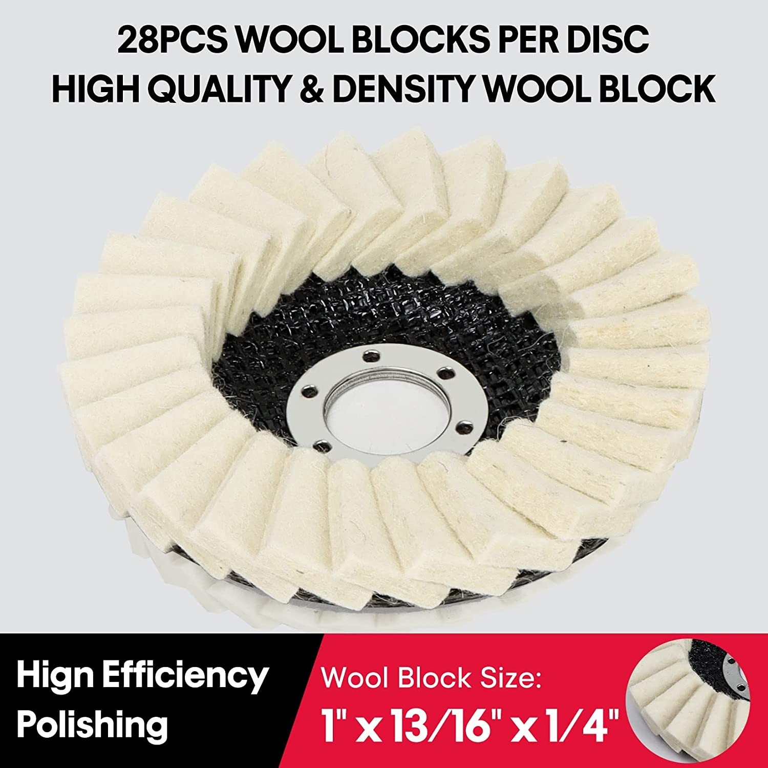 SHALL 4-1/2&Prime; Wool Polishing Discs Finishing Wheel Buffing Pads,for Angle Grinder