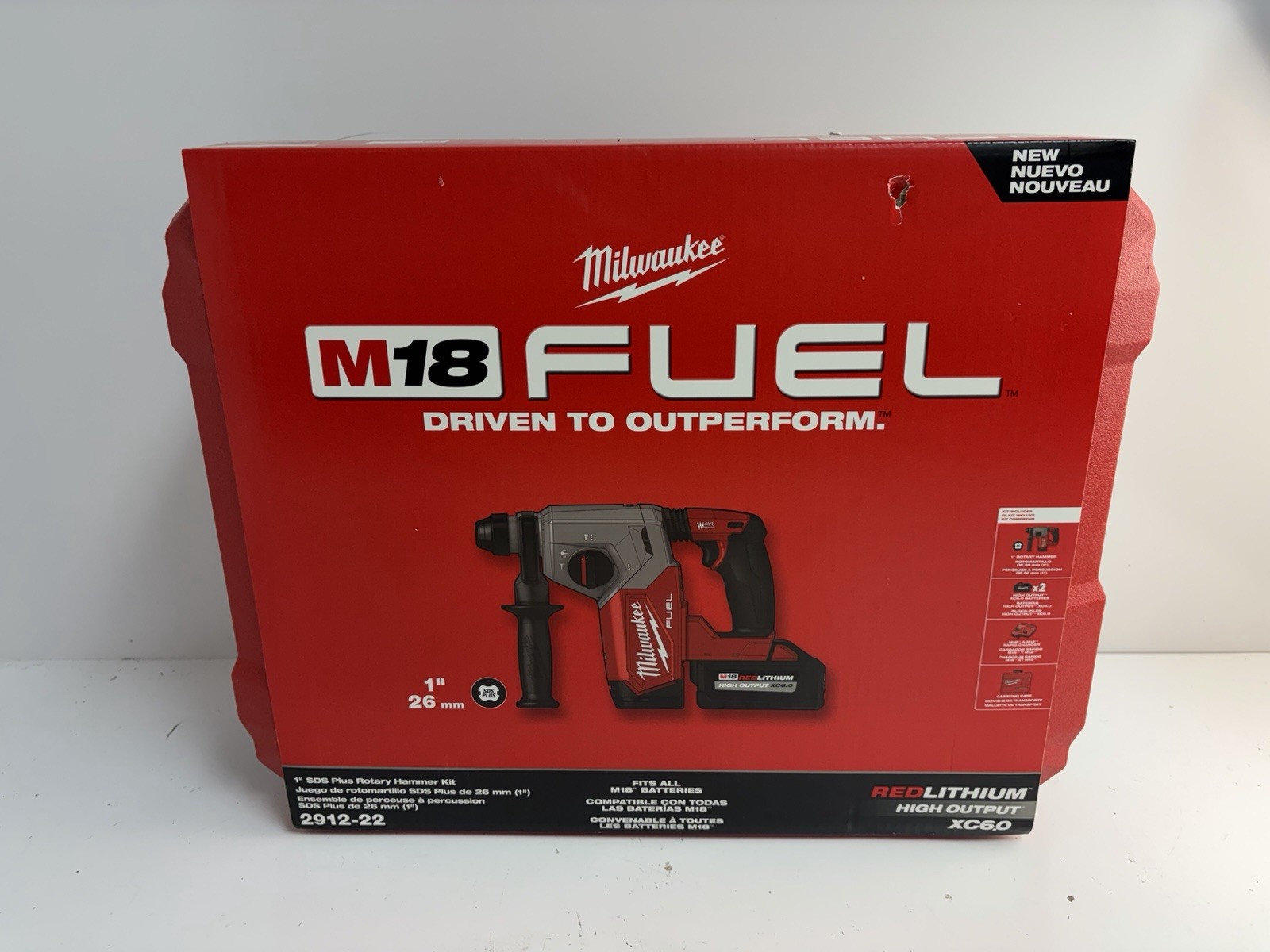 Milwaukee 2912-22 M18 FUEL 3-Mode Brushless 1&Prime; SDS Plus Rotary Hammer Kit