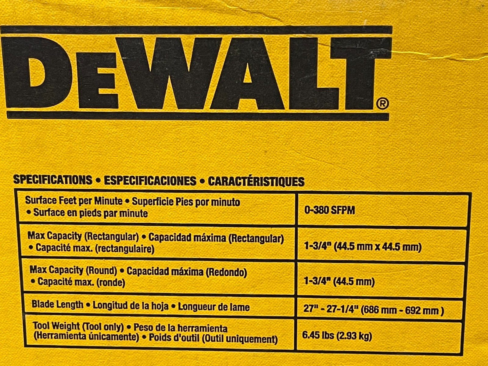 NEW! DEWALT 12 Volt MAX 1-3/4&Prime; Brushless Cordless Bandsaw (Tool Only) – DCS375B