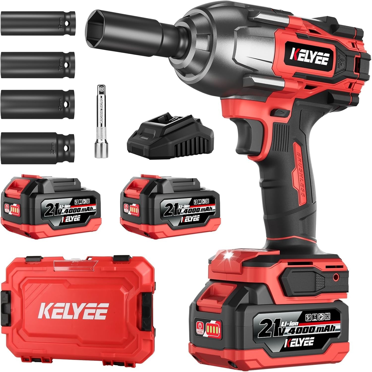KELYEE 1/2&Prime; Cordless Impact Wrench 1107Ft-lbs (1500N.m) Brand New