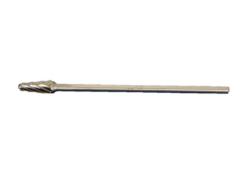 TEMO SL-4L6 NF Aluminum Cut Carbide Burr File 1/2&Prime; 14deg Cone, 1/4&Prime; D 6&Prime; L Shank
