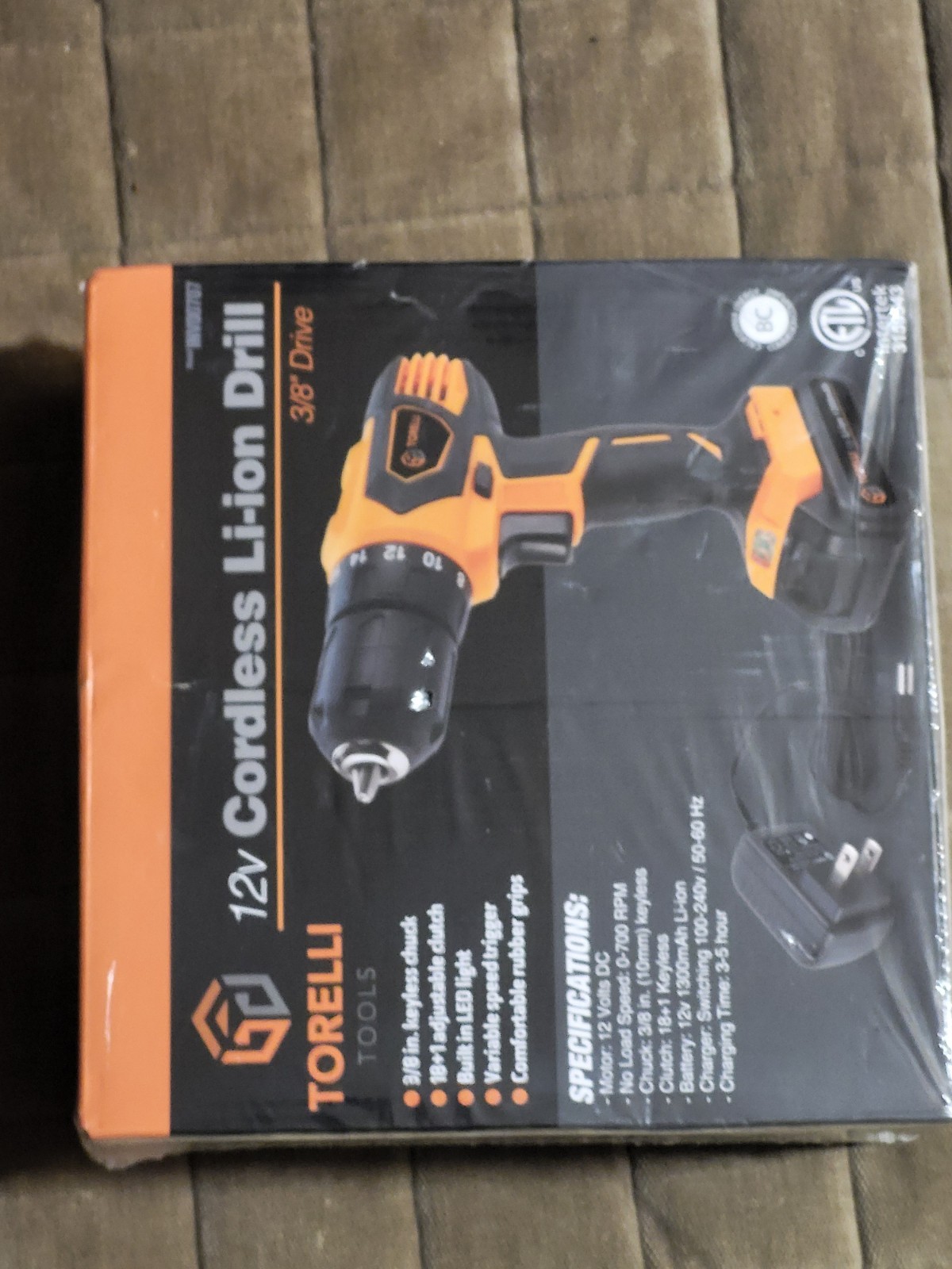 Torelli 12V Cordless Li-ion Drill 3/8&Prime; Keyless Chuck LED Battery Charger NIB