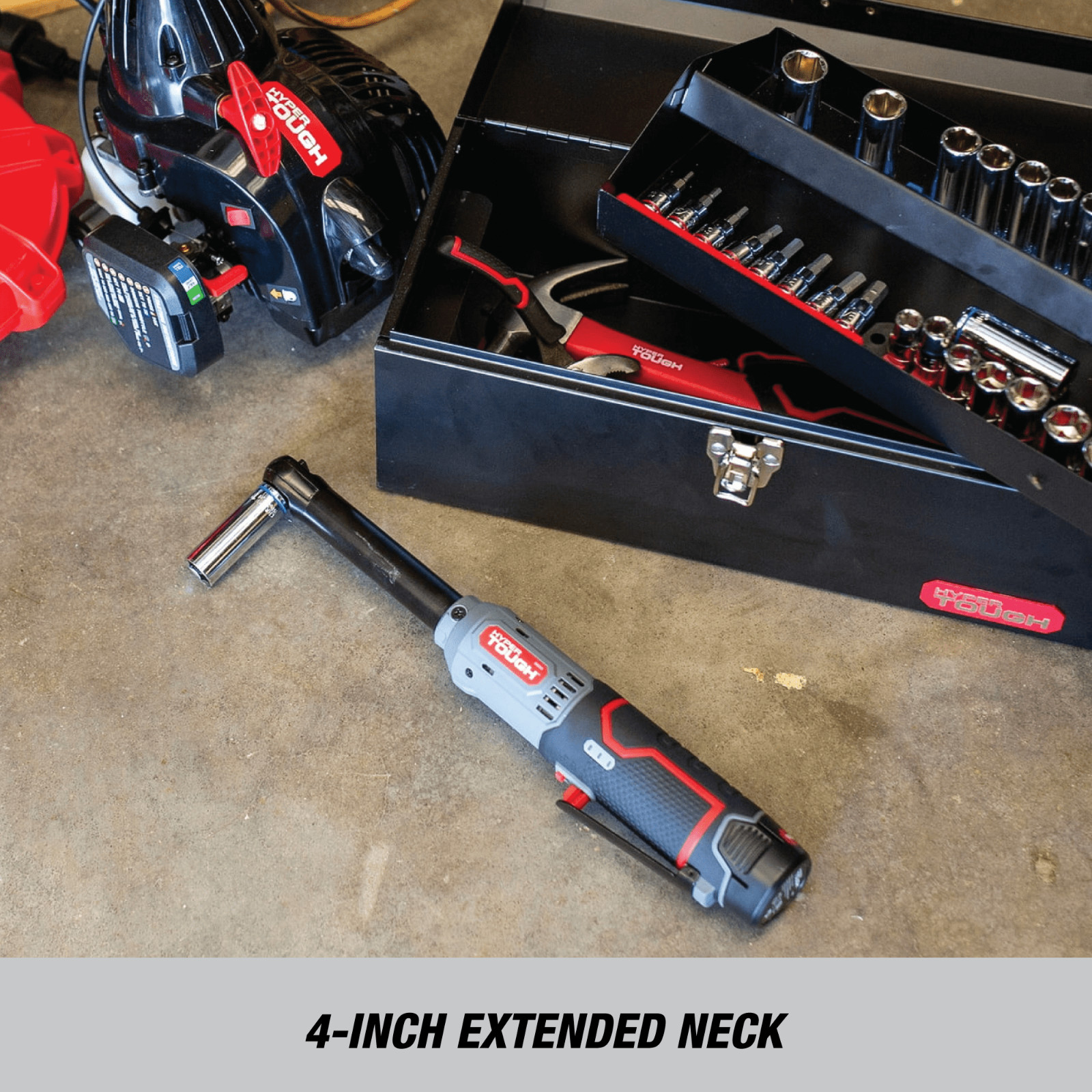 Hyper Tough 12V Max 3/8-in Lithium-Ion Cordless Extended Reach Ratchet (99323)™