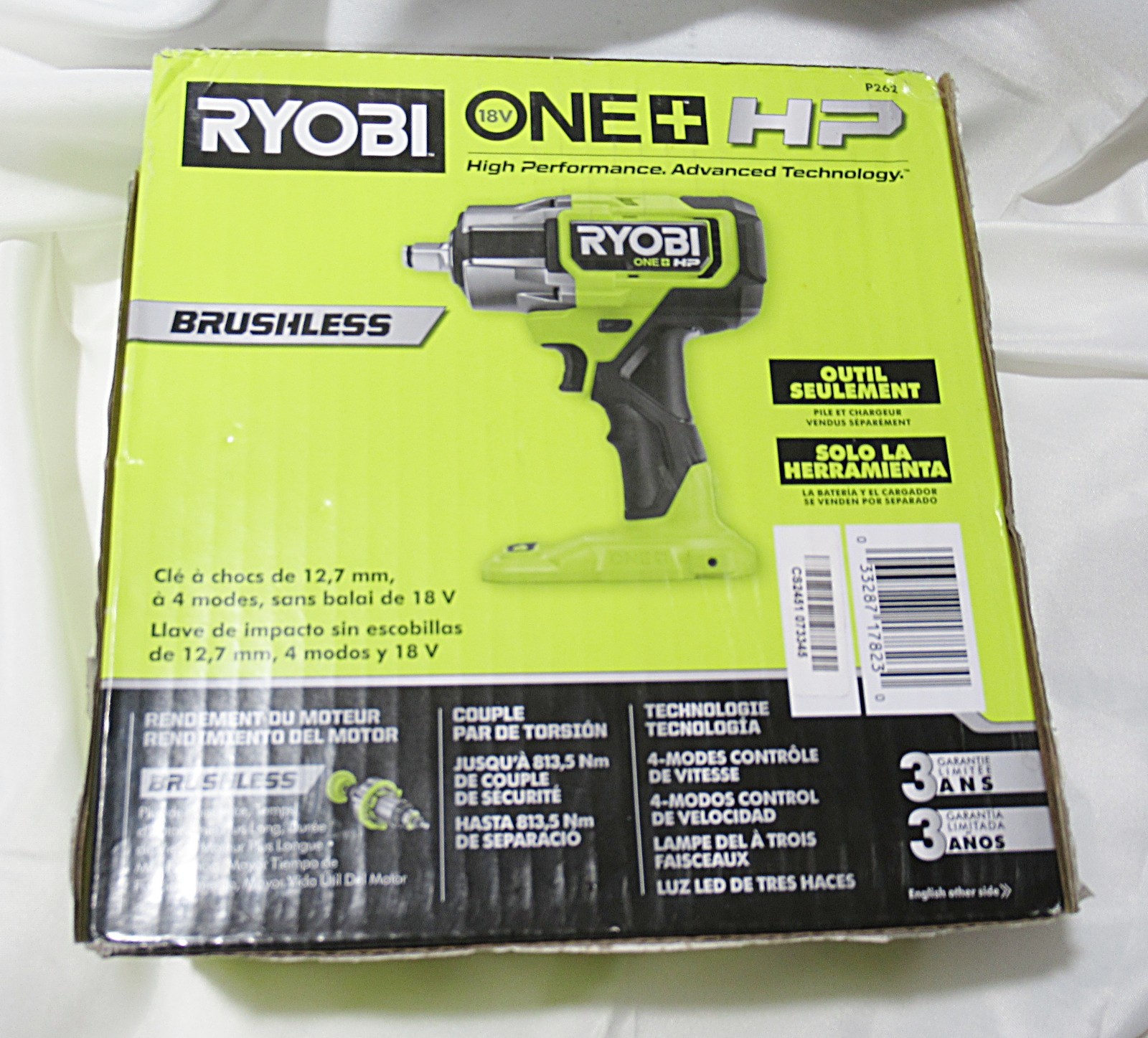RYOBI ONE+ HP 18V Brushless Cordless 4-Mode 1/2 in. Impact Wrench (Tool Only)