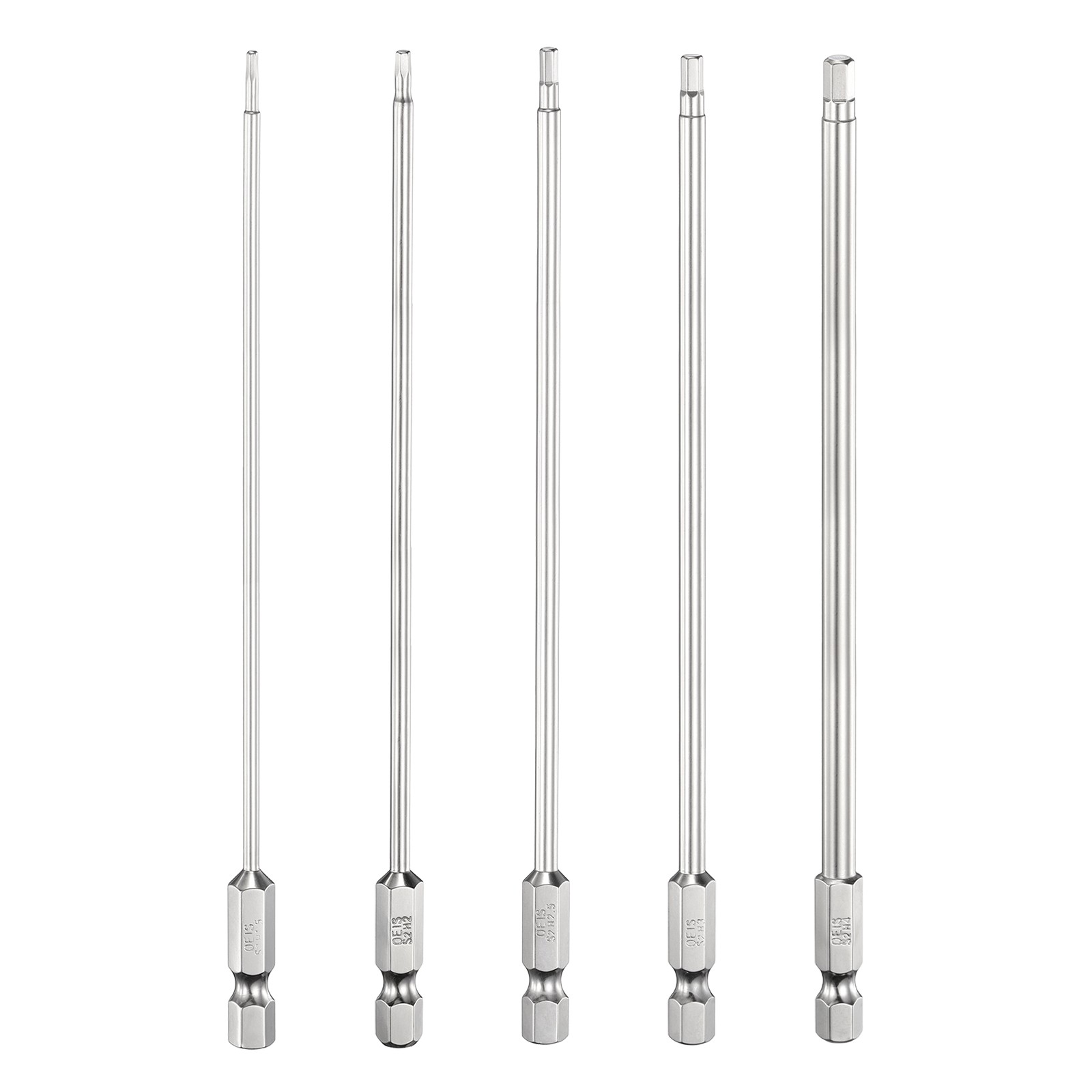 H1.5-H4.0 1/4&Prime; 15cm Chrome Screwdriver Bit Set