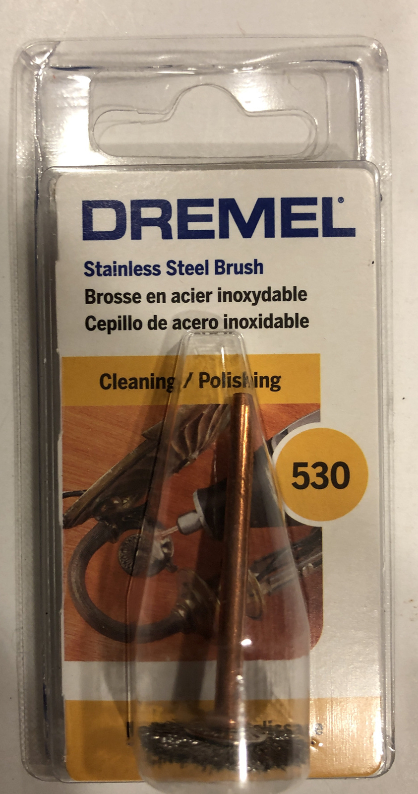 DREMEL Carbon Steel Brush #530, For Cleaning & Polishing Max 35,000 RPM,1/8”post