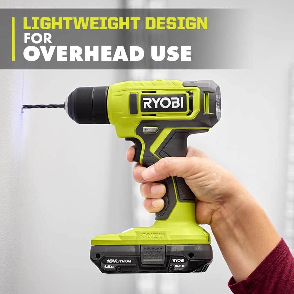 RYOBI ONE+ 18V Cordless 3/8 in. Drill/Driver Kit with 1.5 Ah Battery and Charger