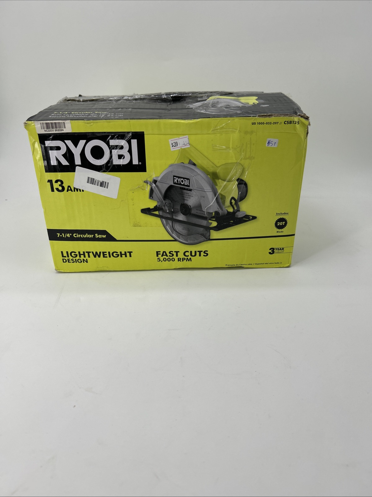 Ryobi CSB125 13 Amp 7.25 inch Circular SawH51