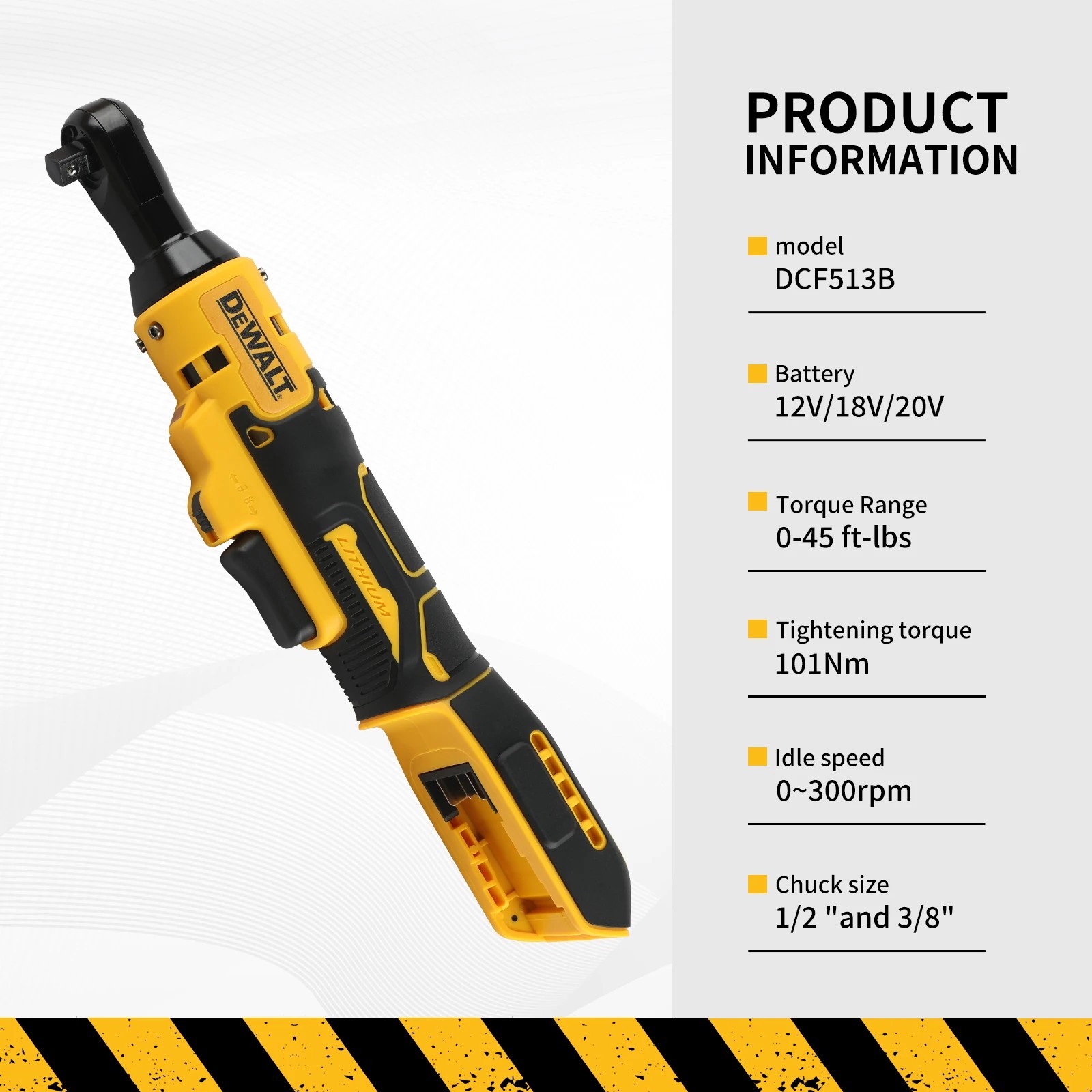 DEWALT ATOMIC 20V MAX Brushless 3/8&Prime; Cordless Ratchet DCF513B (Tool Only) NEW